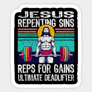 Jesus The Ultimate Deadlifter Sticker